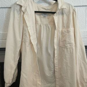 American Eagle Cream Corduroy Shacket